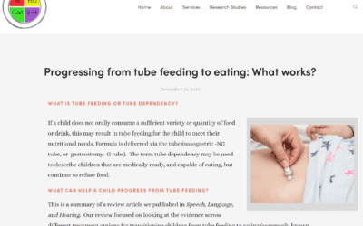 Progressing from tube feeding to eating (i.e., tube weaning) with paediatric feeding therapy: What works? by Dr. Sarah Ann Taylor