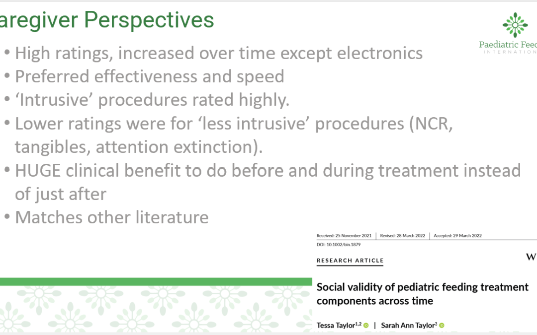 New full text article: Social Validity of Pediatric Feeding Treatment Components Across Time